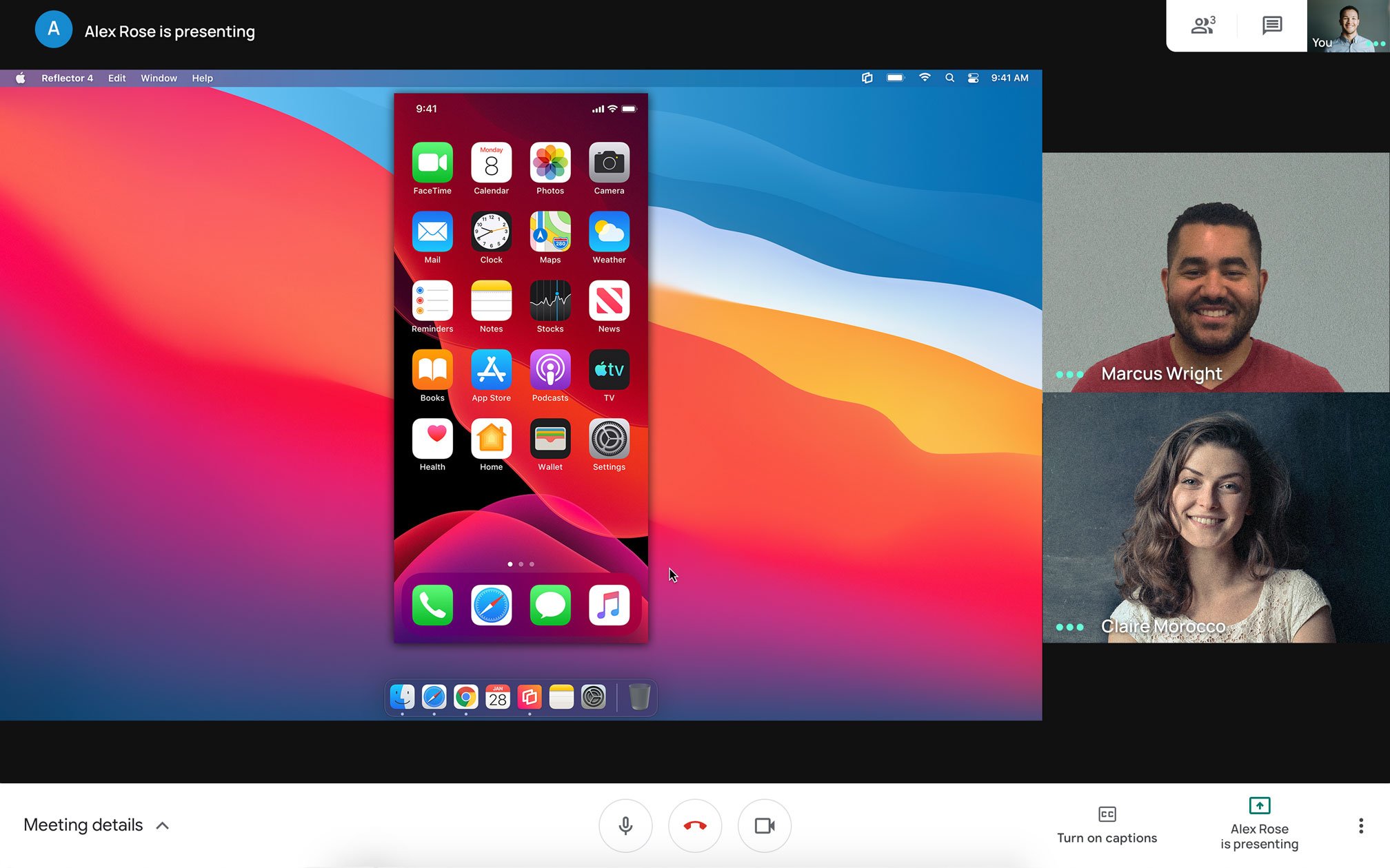 google meet share screen ipad